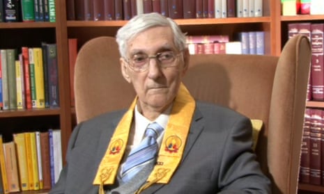 ‘Deep regret’: Dennis Lingwood, now frail at 91, is the founder of the Triratna order. 