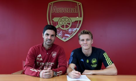 Martin Ødegaard signs a new five-year contract with Arsenal.
