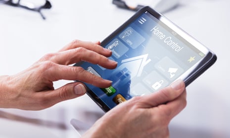 Smart technology for the home seen on a tablet screen