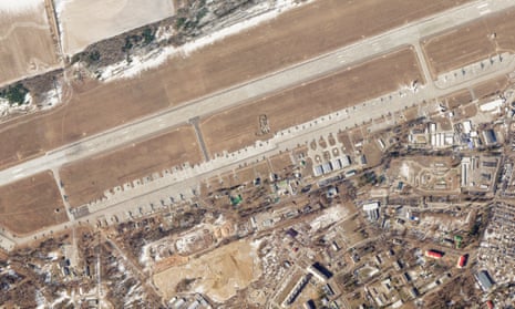 A satellite photo of Machulishchy airbase outside Minsk, Belarus, taken in March 2022.