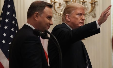 Donald Trump with the president of Poland, Andrzej Duda.