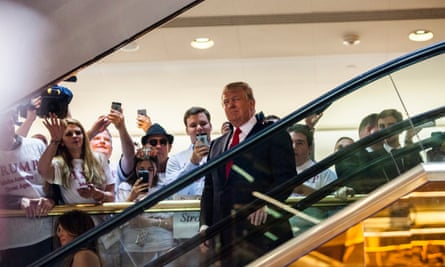 Donald Trump arrives at a press event where he announced his candidacy for the presidency at Trump Tower on 16 June 2015.