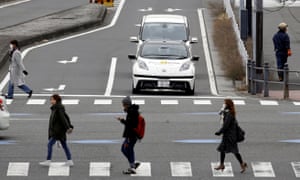 A self-driving vehicle developed by Nissan.