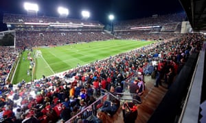 The 55,297 fans in Bobby Dodd stadium in Atlanta wait for kick-off at United’s first home game, in March 2017.