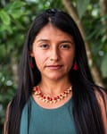 Portrait of a young Indigenous South American woman looking at the camera