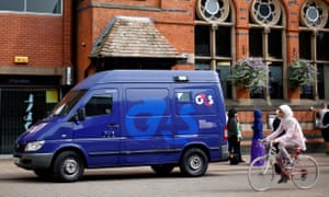 A G4S security van parked outside a bank in Loughborough