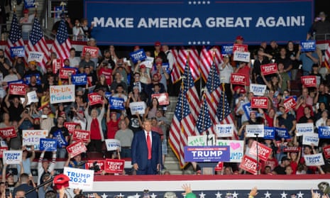 Donald Trump during his Saturday rally in Erie, Pennsylvania.