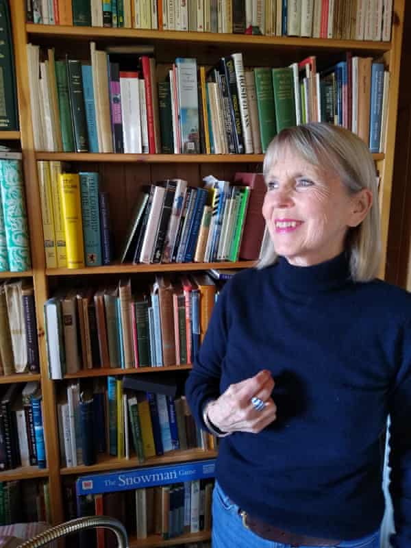 Christa Byrne in her bookshop on Colonsay.