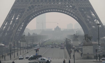 Visible pollution in Paris in March 2015.