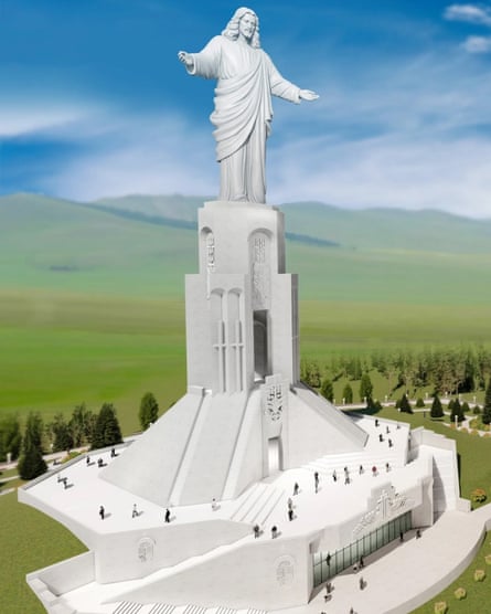 A mock-up of the how the statue will look.