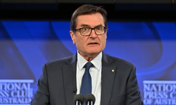 Net Zero Economy Authority Chair Greg Combet at the National Press Club in Canberra, Tuesday, April 2, 2024. (AAP Image/Mick Tsikas) NO ARCHIVING