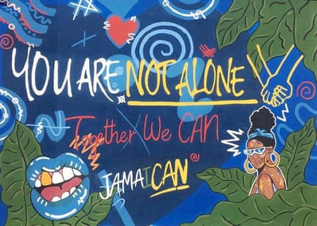 An illustration about the mental health campaign, You are not alone, Together we CAN, JamaiCan, from Bellevue psychiatric hospital, Kingston.