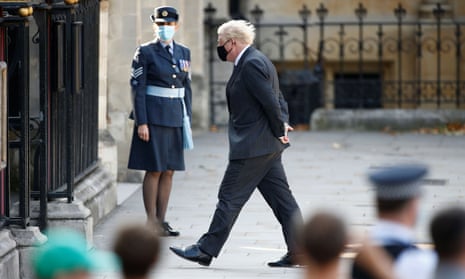 Boris Johnson arrives at Westminster abbey today ahead of the service of thanksgiving to mark the 80th anniversary of the Battle of Britain.