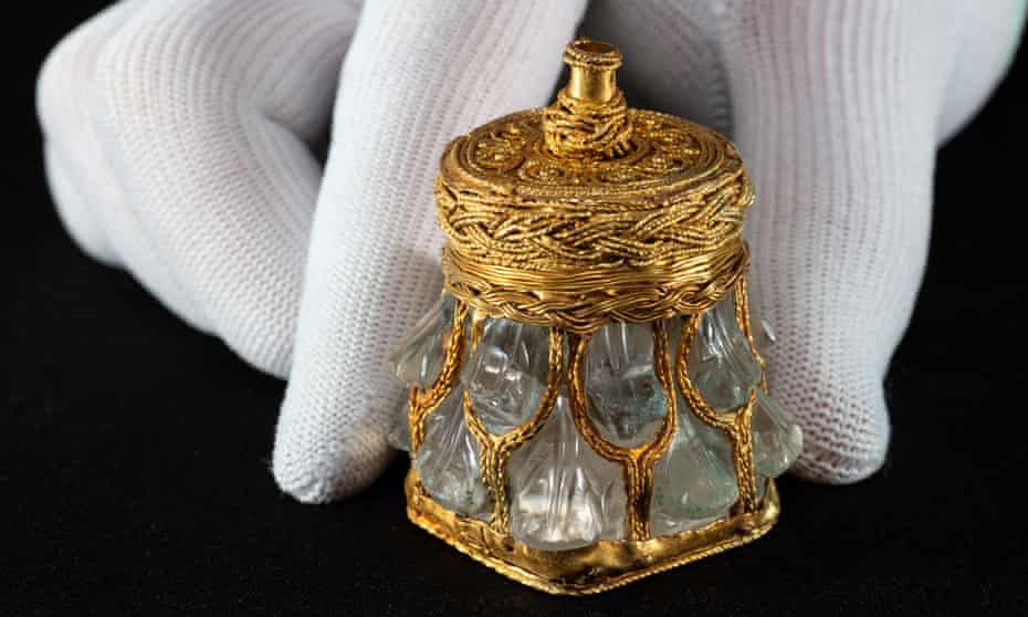 The restored rock crystal jar from the Galloway hoard