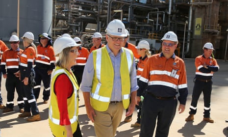 Prime minister Scott Morrison tours the Yara Fertilizer plant in Burrup