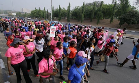 March against cancer in Nigeria, 2016 organised by Project Pink Blue