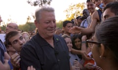 Al Gore attending a rally at Standford Univeristy following his speech as seen in An Inconvenient Sequel: Truth To Power from Paramount Pictures and Participant Media.