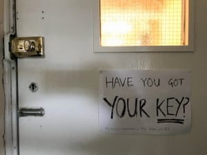 A sign on a door says 'Have you got your key?'