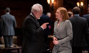 Founding father ... Logan Roy (Brian Cox) and daughter Shiv (Sarah Snook) in Succession.