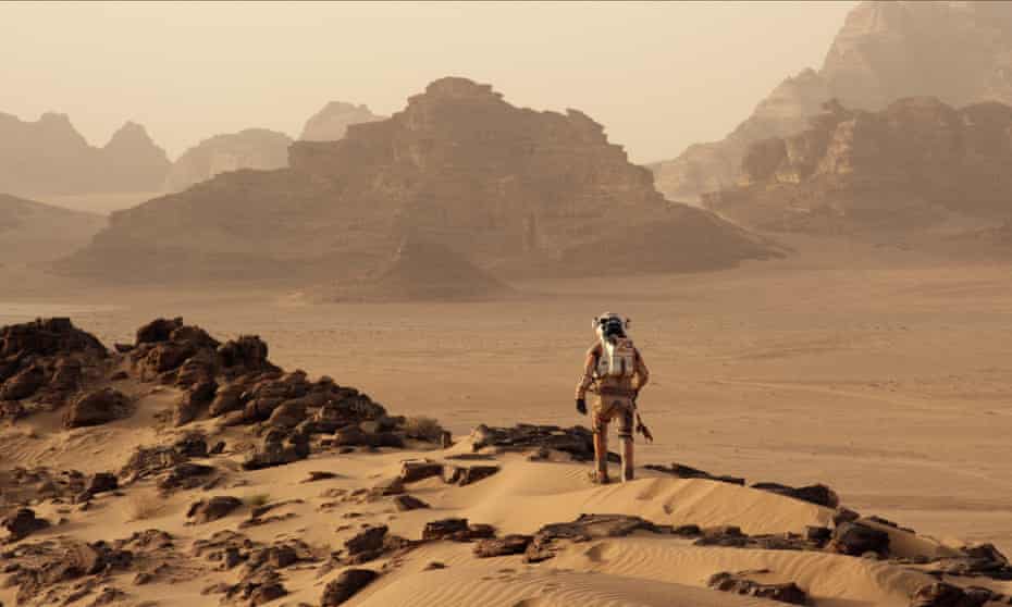 Matt Damon in The Martian … ‘colonising Mars, in reality, is going to be quite tricky.’ Photograph: Allstar/20th Century Fox