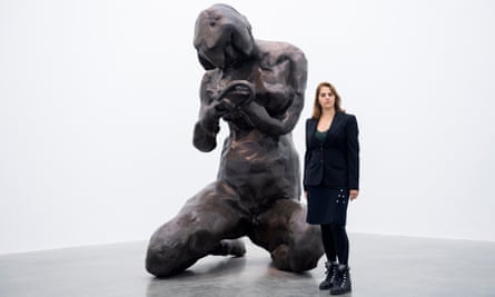 Tracey Emin with her model for The Mother, which will be 7 metres tall