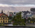 Reykjavík, Iceland, late-summer light across Tjörnin and Esja, 19 August 2026.