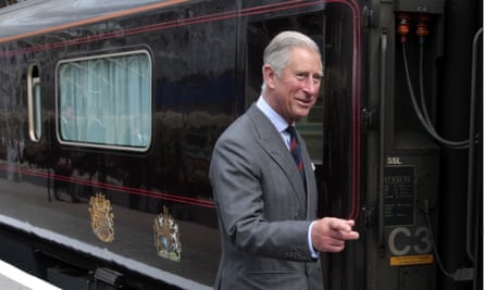 Prince Charles boards the royal train