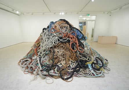 Salvaged from climbing schools, tree surgeons, offshore wind farms and scaffolders … the new artwork.