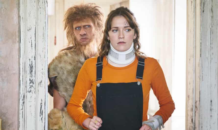 It’s behind you! … Robin the Caveman trails Ritchie in Ghosts.