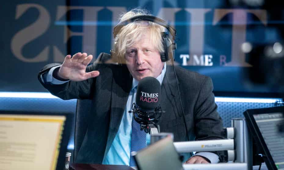 Boris Johnson speaking on the newly-launched Times Radio