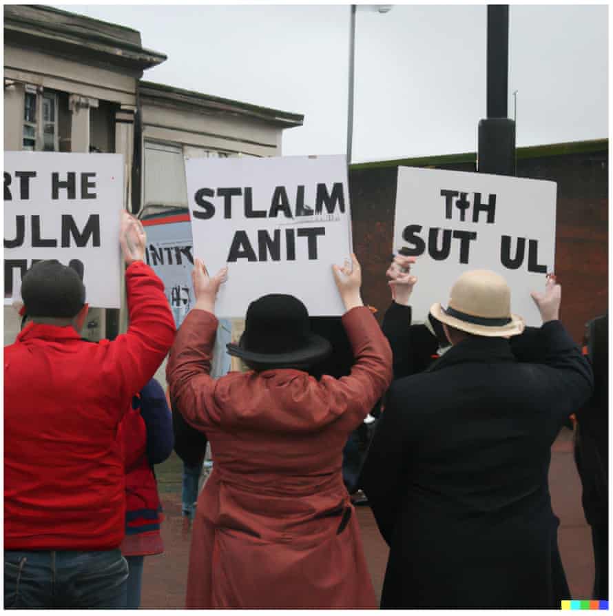 « une manifestation de rue à belfast » générée par DALL•E 2