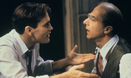John Malkovich and Dustin Hoffman in 1985’s Death of a Salesman.