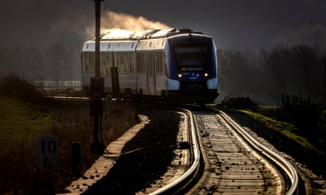 A hydrogen train near Frankfurt, Germany