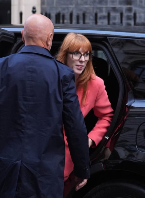 Angela Rayner arriving for cabinet this morning.