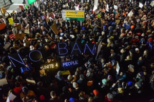 Protesters at JFK