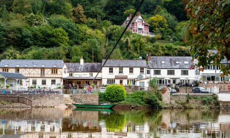 The hand-pull cable ferry across the River Wye run by the Saracen’s Head Inn at Symonds Yat.
