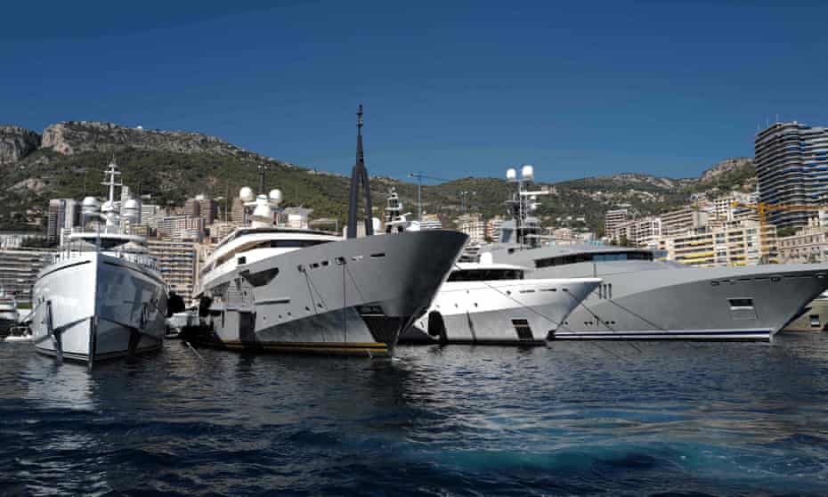 Large yachts moored in Monaco