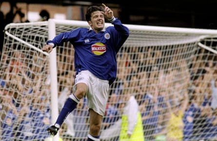 Muzzy Izzet elebrating scoring for Leicester City against Chelsea in 1999