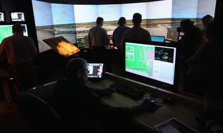 Air traffic controllers at Denver international airport.