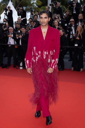 Influencer Rahi Chadda chanelled Harry Styles in a striking crimson embellished and ruffle-trimmed coat from the Parisian brand Homolog at the Monster premiere.