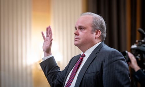Chris Stirewalt, the former Fox News political editor, is sworn in during a House January 6 committee hearing in June.