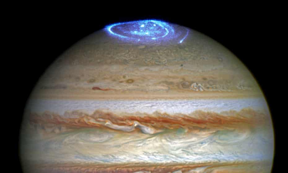 Auroras in Jupiter’s atmosphere. 