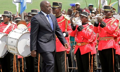 DRC president Joseph Kabila inspects a guard of honour during the anniversary celebrations of Congo’s independence from Belgium.