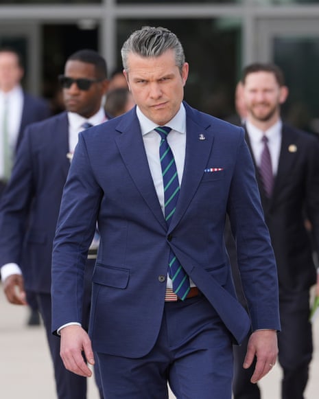 Pete Hegseth at a Pentagon briefing earlier this week.