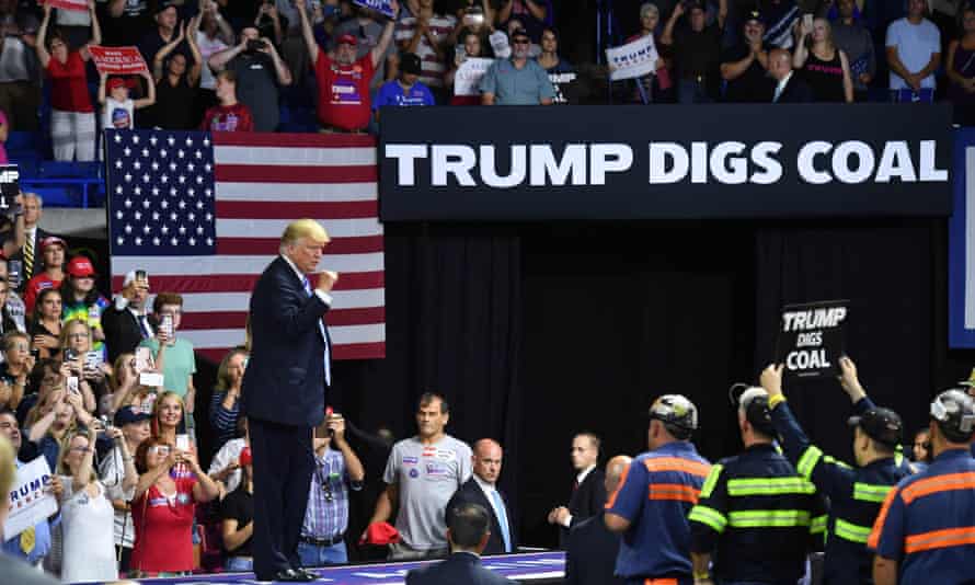 Trump attends a rally in Charleston, West Virginia in August last year.