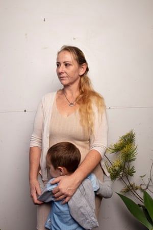 Rhonda Davis with her son