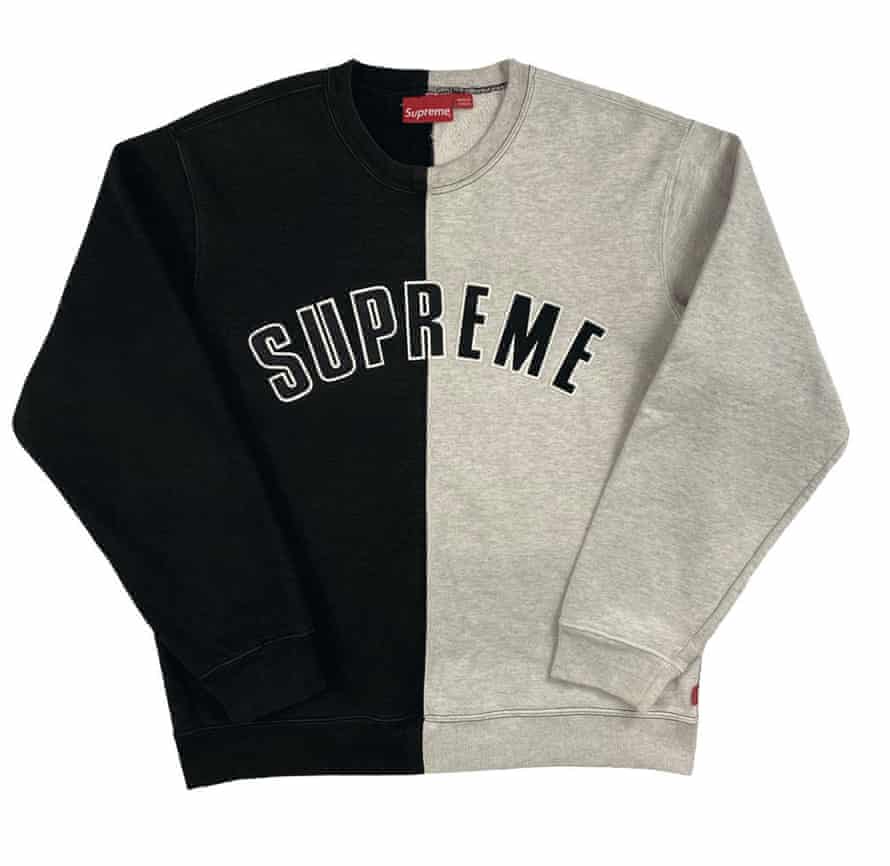 Thrift Supreme gray and black sweatshirt