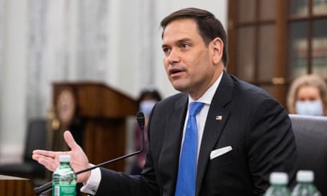 Marco Rubio speaks during a Senate hearing on Capitol Hill. 