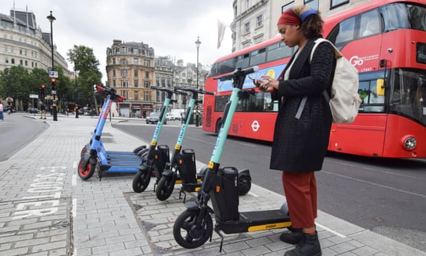 e-scooter user in London