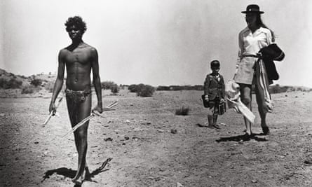 David Gulpilil in Walkabout, 1971, with Jenny Agutter and Luc Roeg, the son of the film’s director, Nicolas Roeg.